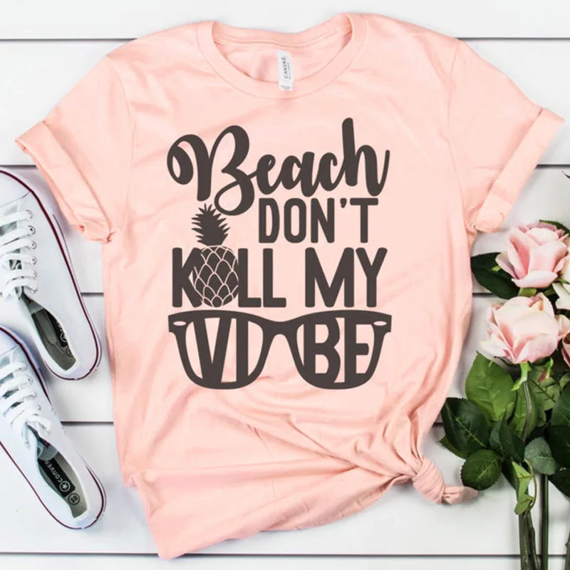 Летняя Пляжная футболка для отдыха топ стильная женская забавная Tumblr