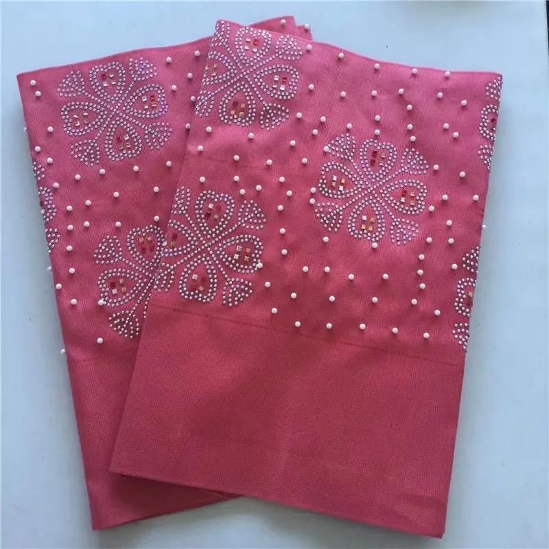 Африканская белая кружевная ткань ASO OKE головной убор с камнями нигерийский головной галстук tissu dentelle gele головной убор кружева тримминги 2 шт