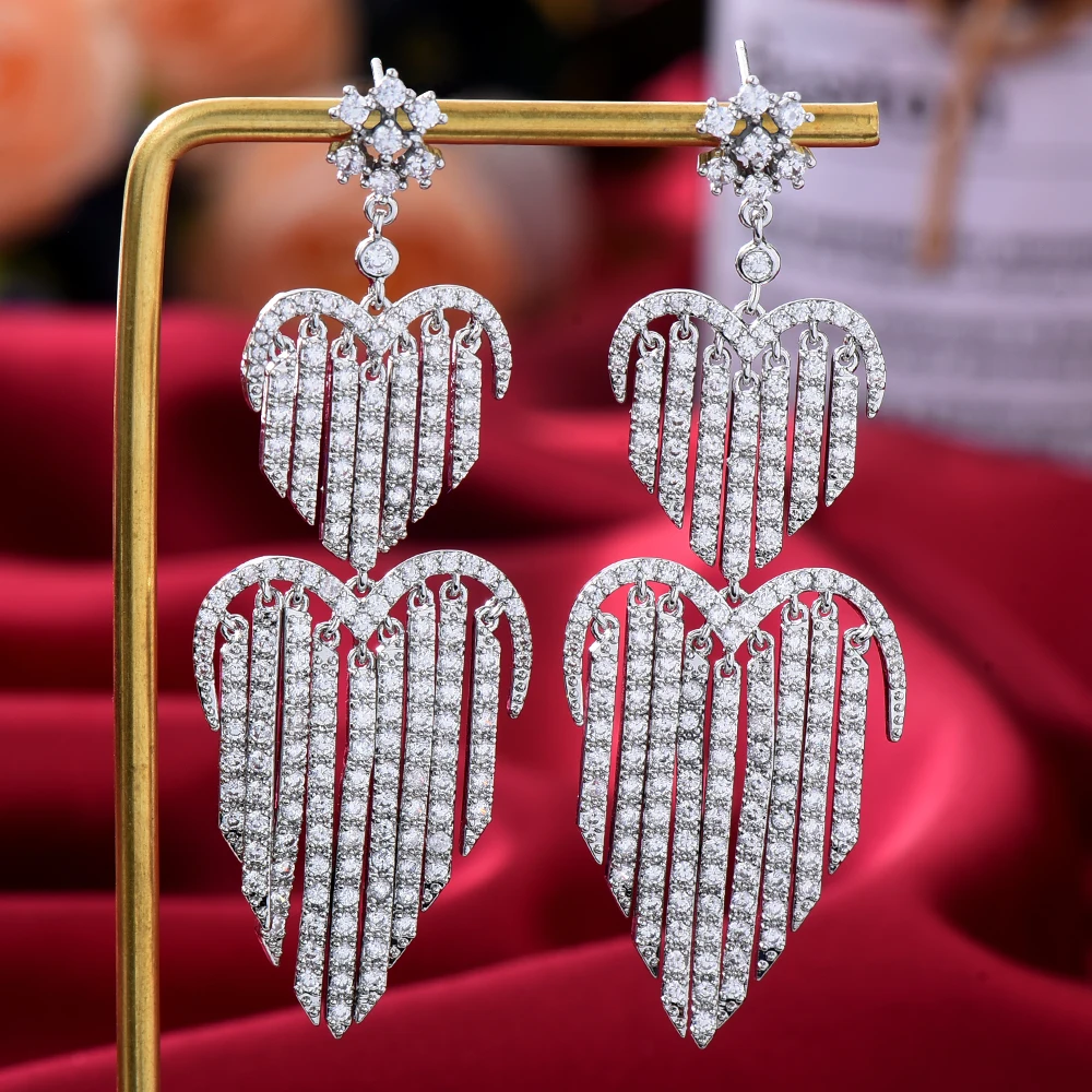 

GODKI трендовые серьги в форме сердца для женщин, свадебные серьги из Кубического циркония в Дубае, свадебные серьги, ювелирные изделия для летней вечеринки