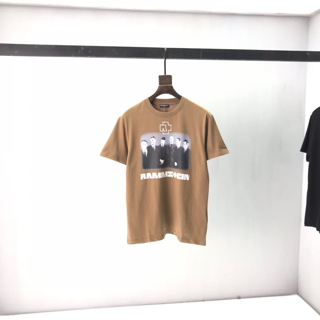 

2021 BB Classic Logo design Men Women Casual Kith T-shirts Inside Tag High Quality Tops Black/White fashion T-shirt 006