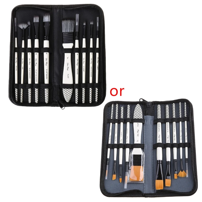 

10 шт., нейлоновые кисти для рисования акварелью и гуашью