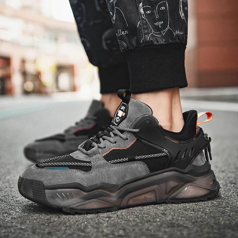 

Trendy Reflective Running Shoes Mens Summer Chunky Sneakers Outdoor Breathable Sports Shoes Mesh Walking Shoes Zapatillas Hombre