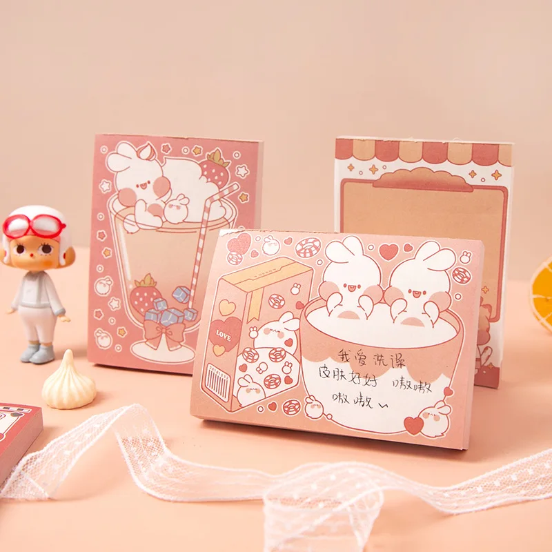 100 листов Kawaii Rabbit блокноты для записей сообщений бумажные украшение скрапбукинга