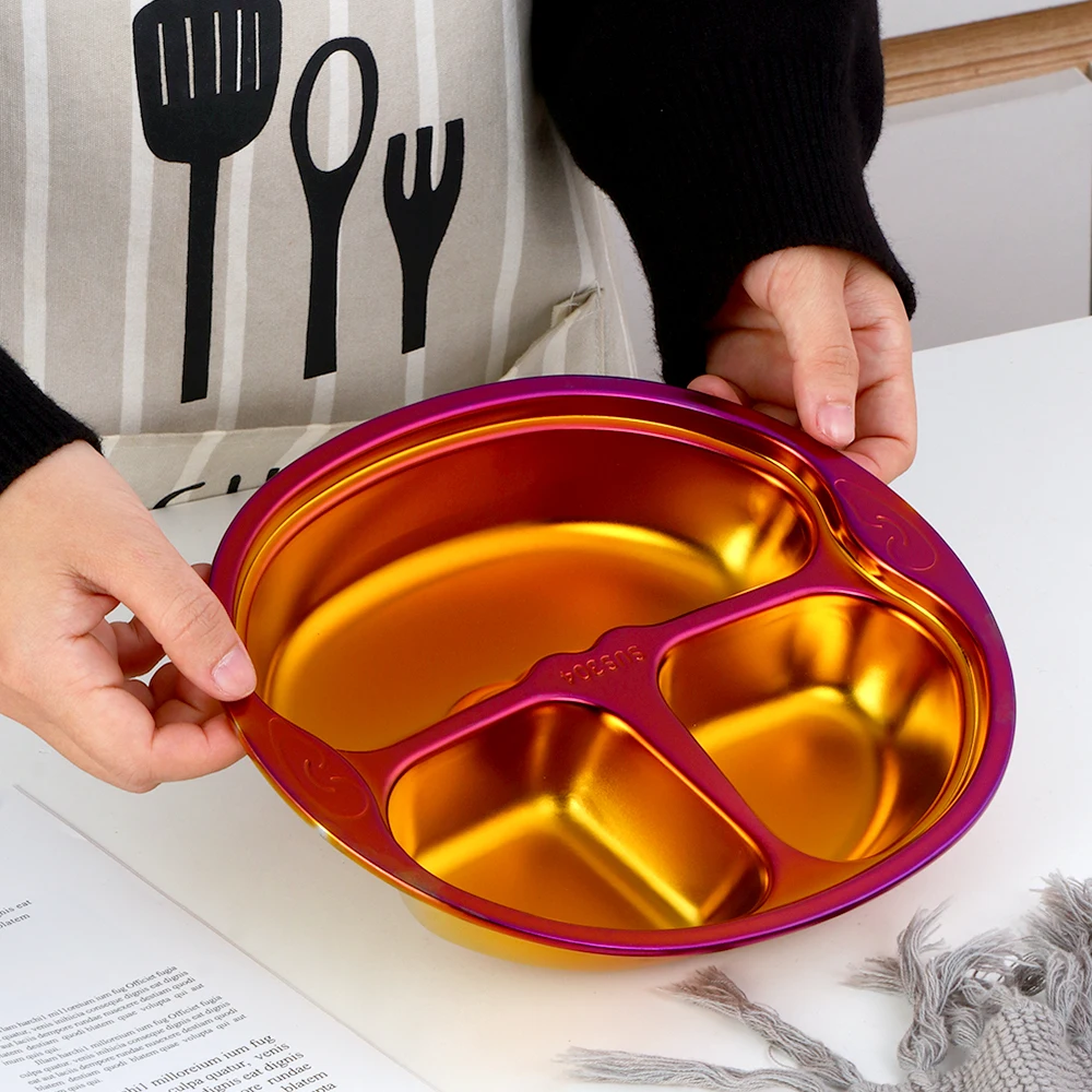 3/4 секция из нержавеющей стали ученический разделенный обеденный лоток