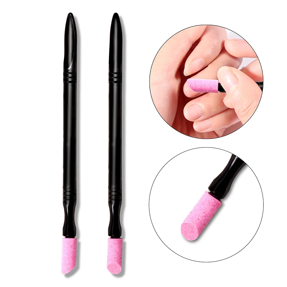 

Nail Art Pusher Quartz Scrub Cuticle Remover Stick Nails Grinding Stone Nail Cutter Polishing Pen Manicure Care Tool