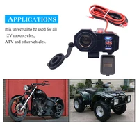 motorcycle usb cigarette lighter moto charger phone accessories charger led voltmeter waterproof doub socket lighter adapter