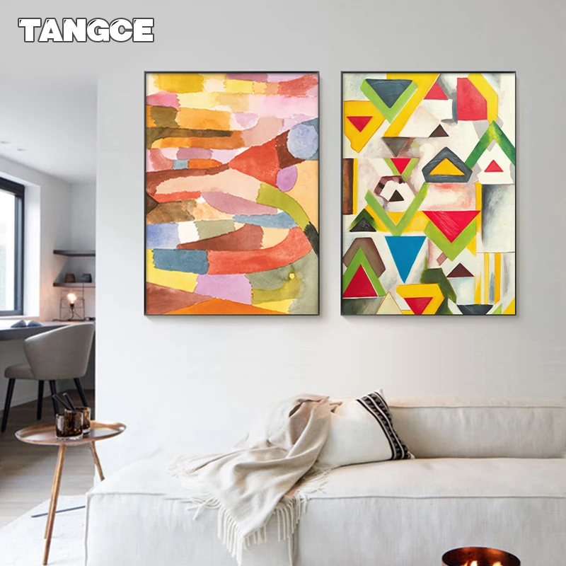 

Abstract Famous Painting Colorful Geometry Art Canvas Poster Print Paul Klee Wall Art Pictures for Living Room Nordic Home Decor