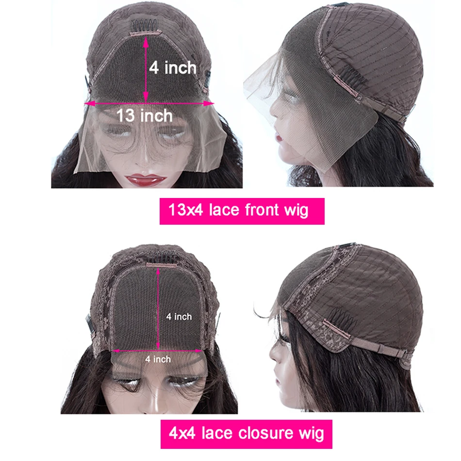 

Brazilian Deep Wave Frontal Wigs Pre plucked 13x4 Lace Front Human Hair Wigs For Women 4x4 Closure Wig Deep Wave Human Hair Wig