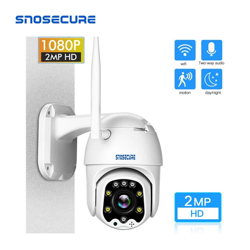Водонепроницаемая IP камера SNOSECURE 1080P PTZ наружная скоростная купольная