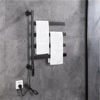 round square tube rotating stainless steel electric towel rack black white electric heated towel rail thermostat dryers bathroom