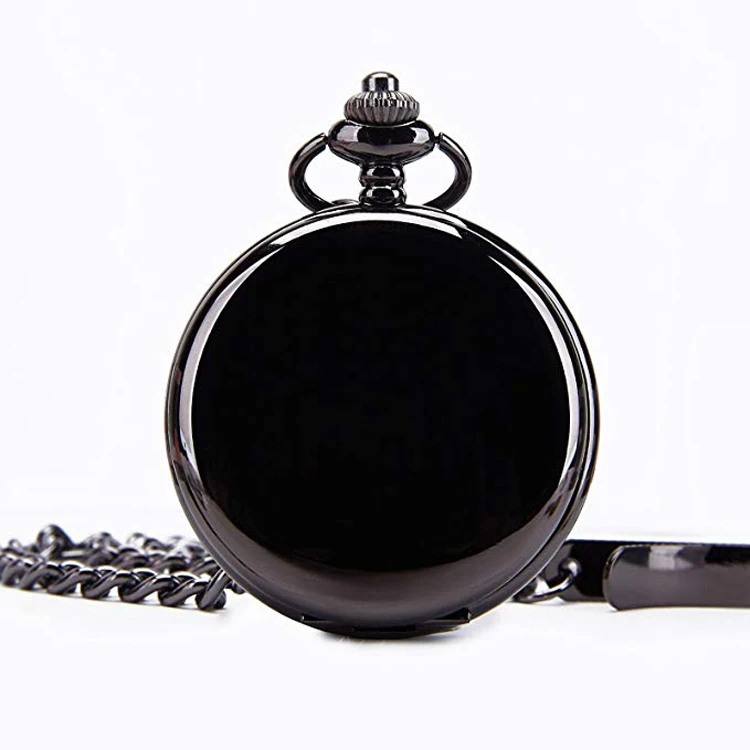 Hot Matted Cover Silver Bronze Black Quartz Necklace Pendant Pocket Watch Chain Unisex Gifts for Men Women Boys Kids | Наручные часы