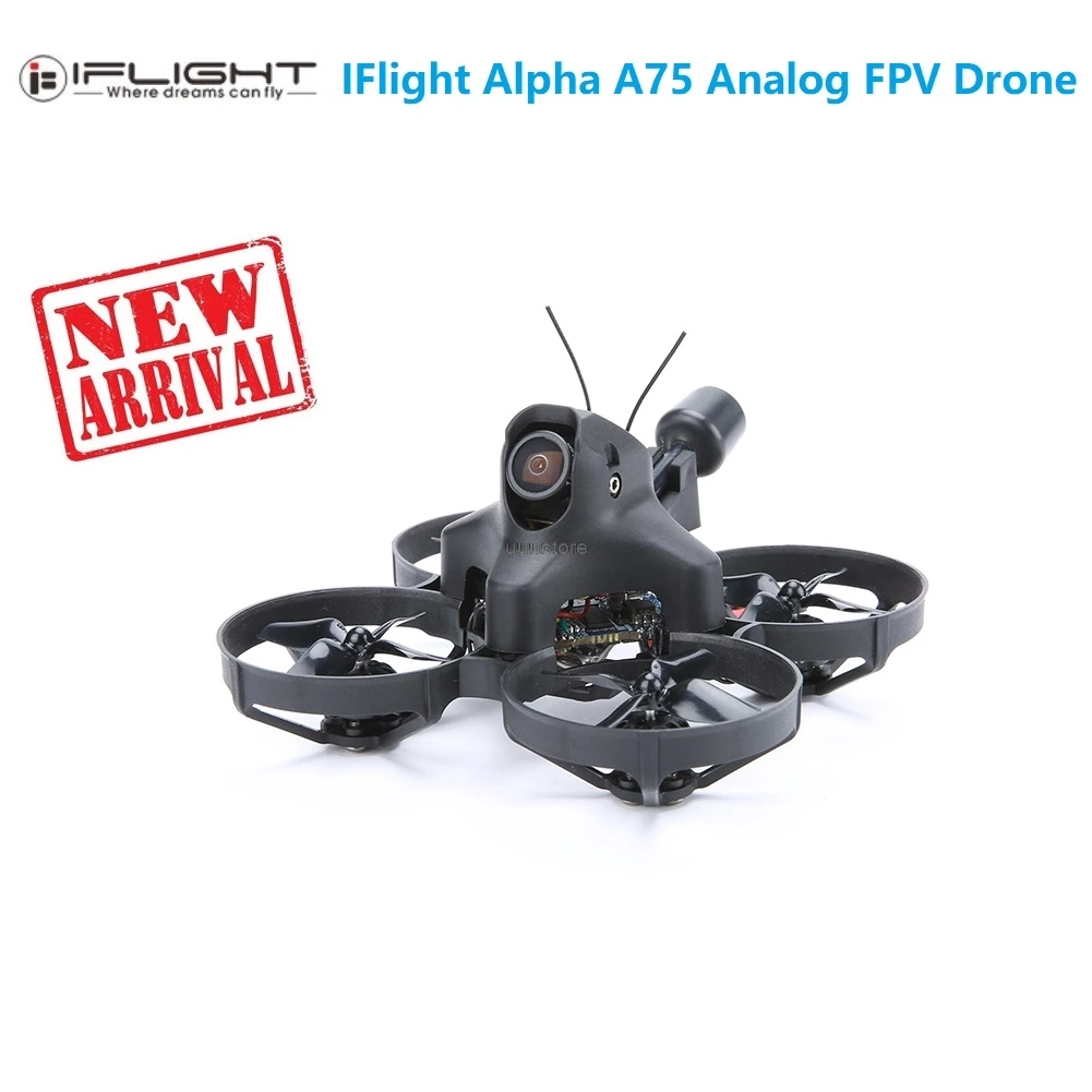 Дрон IFlight Alpha A75, аналоговый SucceX-D 20A F4 Whoop AIO, 2021 МВт, RunCam Nano2 XING 300 8000KV 3S 78 мм FPV Tinywhoop