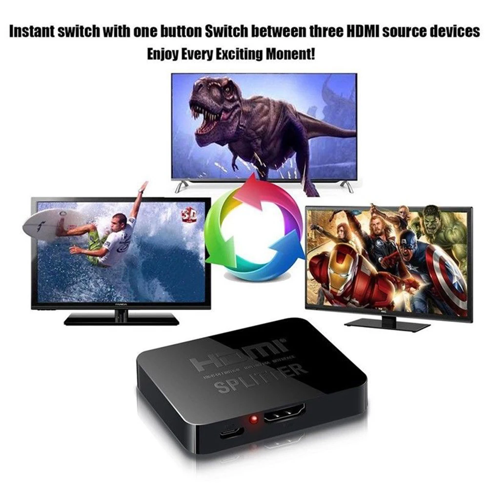 HDMI 1 в 2 Out 1080p 4K 1x2 HDCP 3D сплиттер усилитель сигнала питания аудио видео дистрибьютор