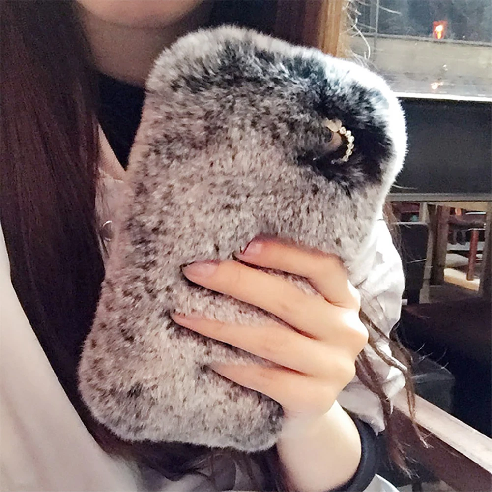 Пушистые теплые мягкие шерстяные милые чехлы для телефонов iPhone Xs Max XR XS 6 6S 7 8 6/7/8/6Sp