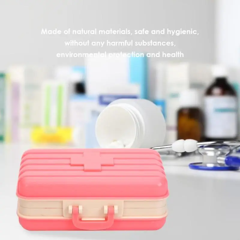 Новая симпатичная коробка для таблеток дорожная лекарств многоразовые 6 сетки