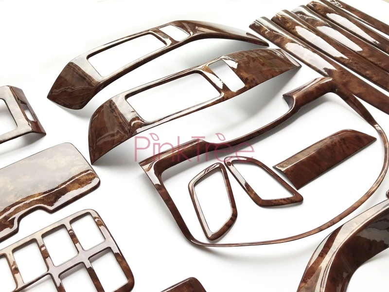Деревянная накладка для отделки интерьера для Toyota Land Cruiser 120 Prado FJ120 2003 4 5 6 7 2009 аксессуары для стайлинга автомобилей 28 шт
