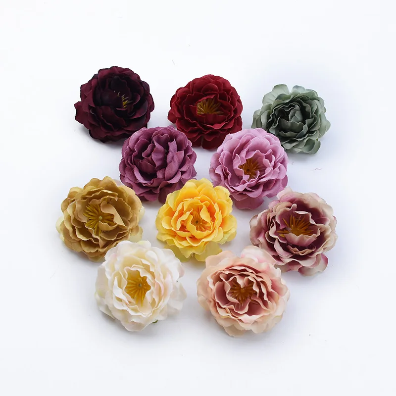 

5/10 Pieces Artificial Peony Flowers Scrapbooking Wedding Bridal Accessories Clearance Diy Gifts Box Christmas Decor for Home