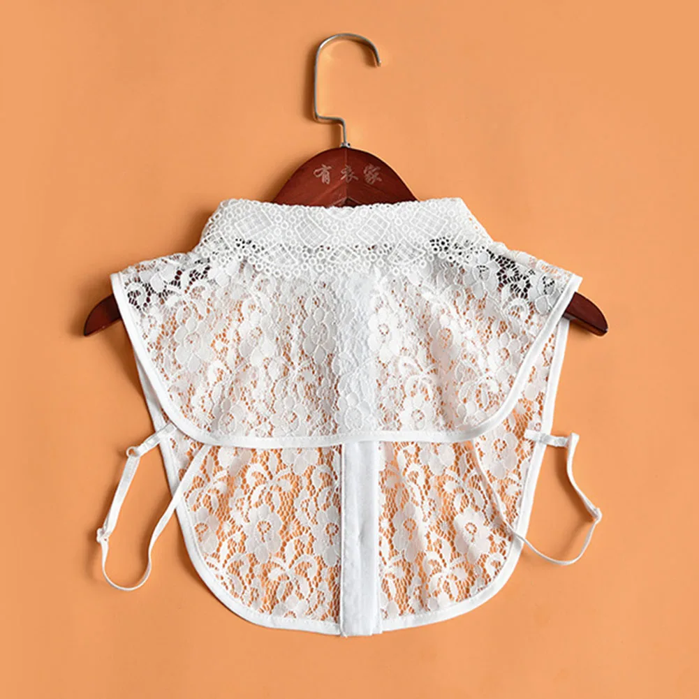 Женская кружевная блузка со съемным воротником винтажная с отложным цвет