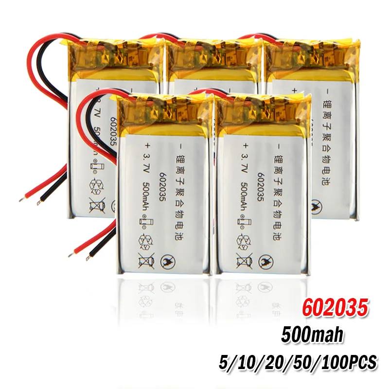500mAh 3 7 V 602035 литиевая полимерная аккумуляторная батарея для навигационного