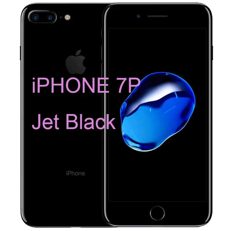 Разблокированный Apple iPhone 7/iPhone 7 Plus четырехъядерный мобильный телефон 12,0 МП камера 32G/128G/256G Rom IOS Телефон с отпечатком пальца - Цвет: iphone 7P Jet Black