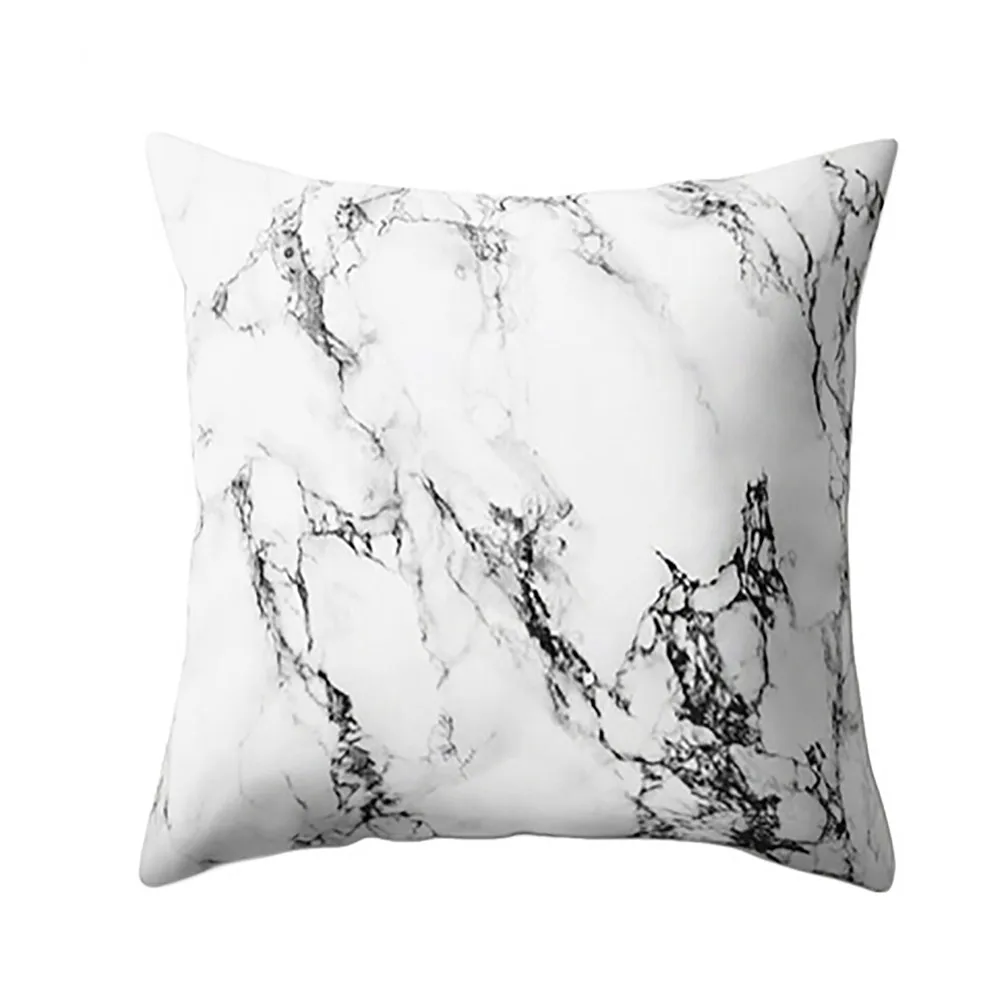 New Creative Simple Pillow Cover Fashion Geometric Marble Textured Printing Delicate Sponge Sofa Home Decoration | Дом и сад