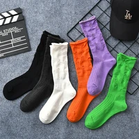ladies hole socks stockings calf socks personality pile socks summer thin long tube pure cotton womens socks