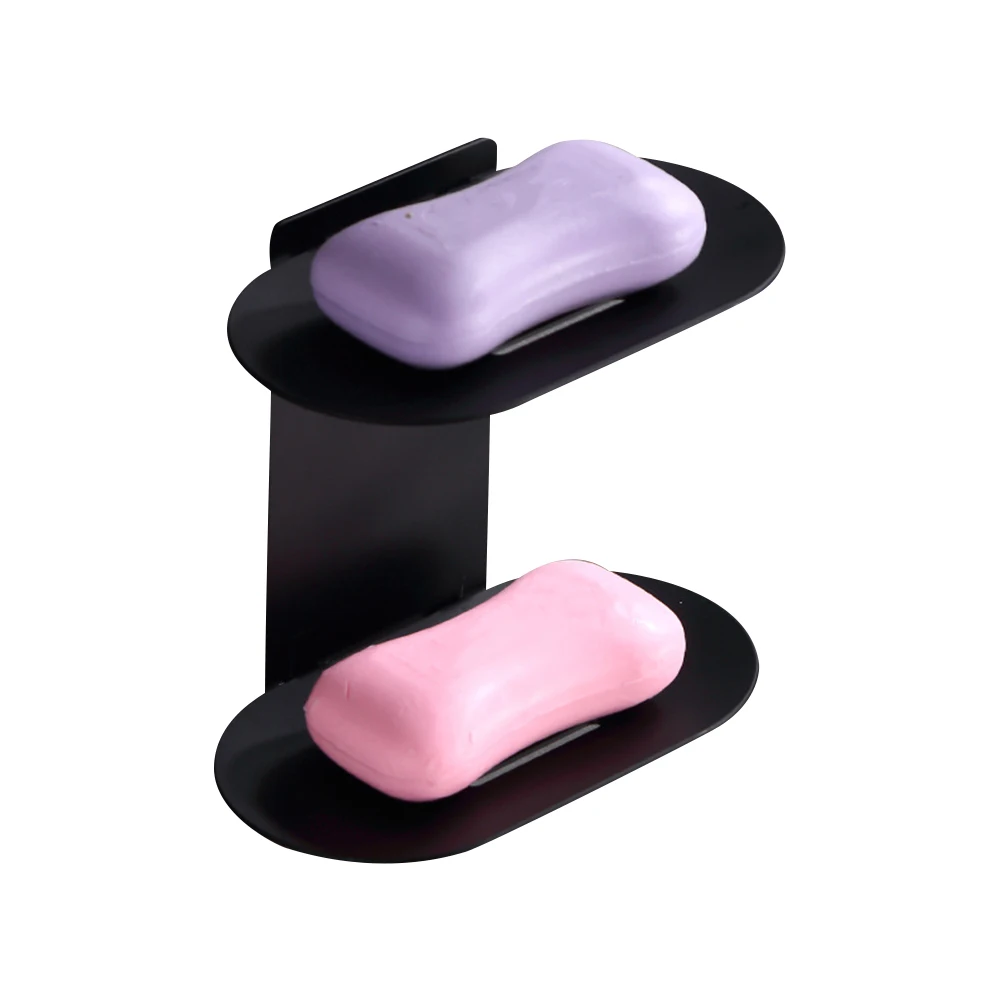 Коробочка для мыла для ванной и душа, мыльница, поднос для хранения, держатель для чехла, двухслойный настенный держатель для мыла, контейне...