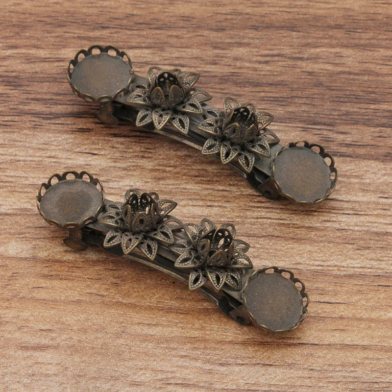 Французская заколка-заколка с круглыми кружевными окантовками 12 мм основы для