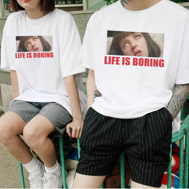 Футболка мужская с графическим принтом и коротким рукавом модная тенниска Spoof Girl
