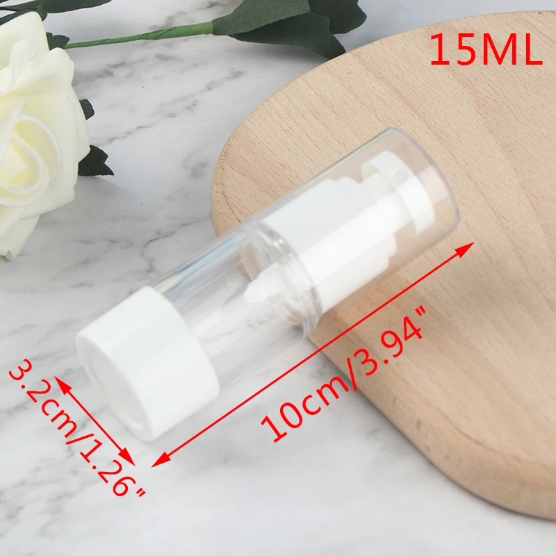 

Practical New 15ml/30ml/50ml/80ml/100ml Plastic Travel Bottle Refillable Bottle Transparent Airless Pump Vacuum Spray Bottle