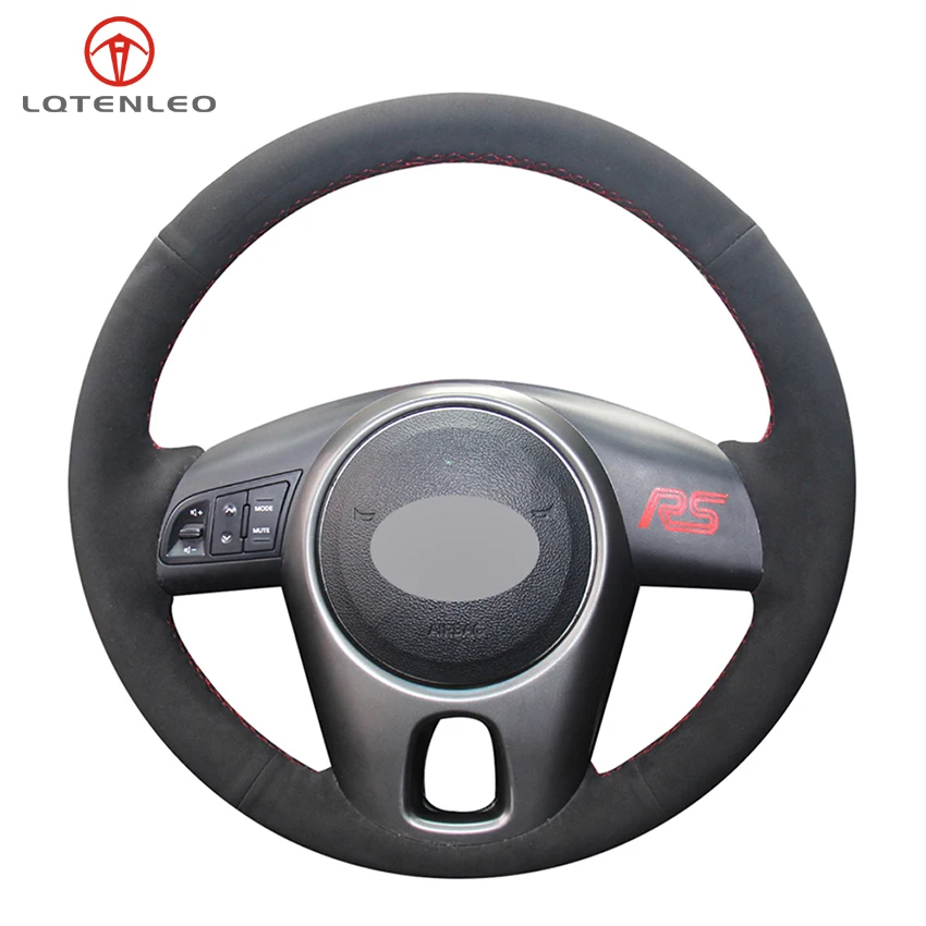 

LQTENLEO Black Artificial Suede Steering Wheel Cover For Kia Forte 2008-2017 Soul 2009-2013 Rio 2009-2011 Venga Shuma 2009-2015