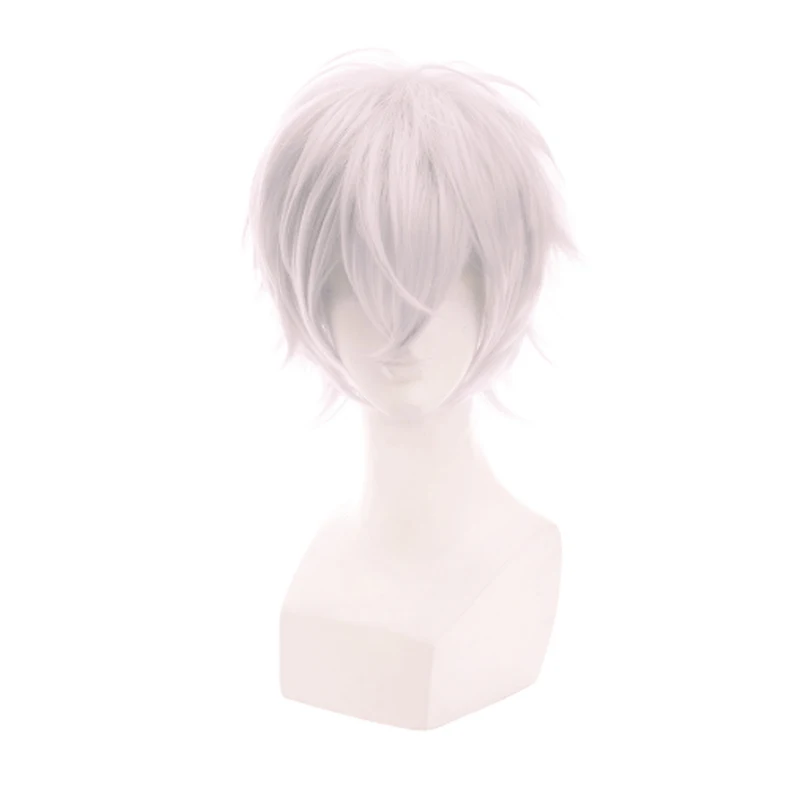 Sakata Gintoki серебристо белый короткий парик для косплея гинтама костюм на Хэллоуин