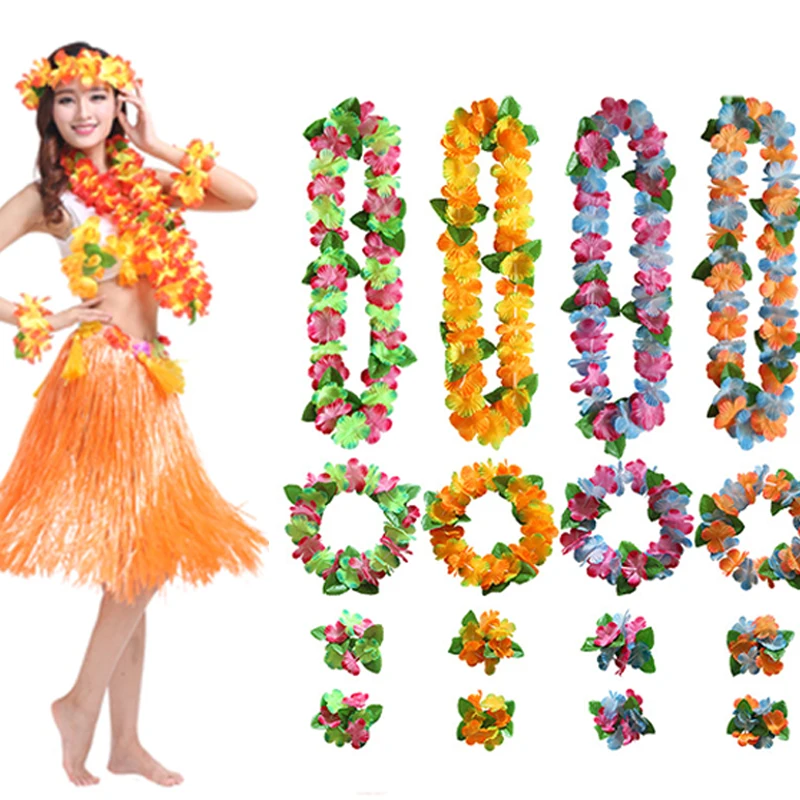 4 шт./лот Гавайи вечерние Лейс цветочный венок гирлянда Гавайские ожерелье torpil