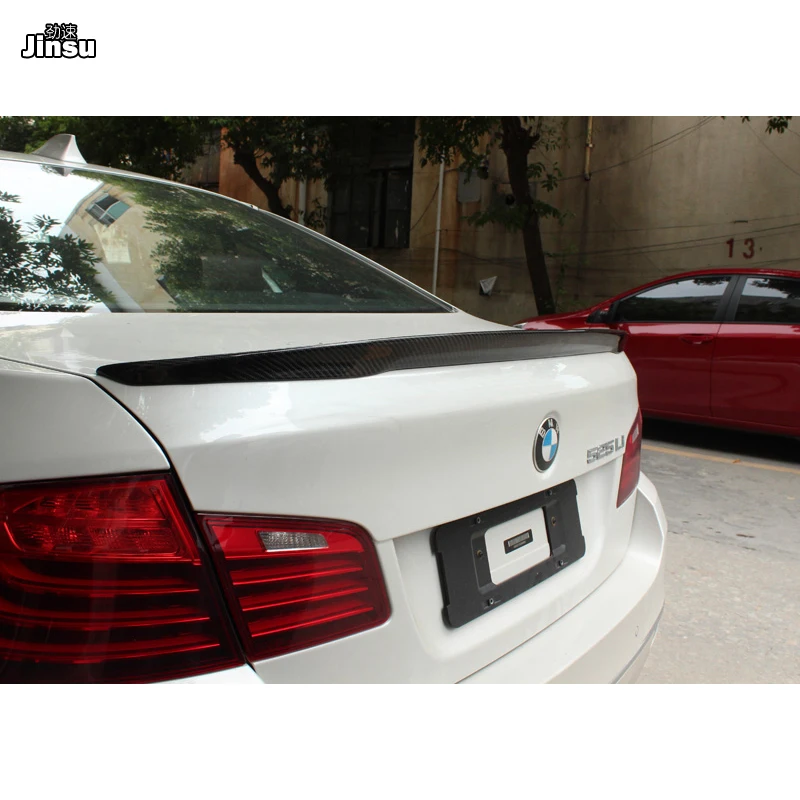 F10 MP Стиль углеродного волокна задний багажник спойлер для BMW 5 серии 520i 528i 535i