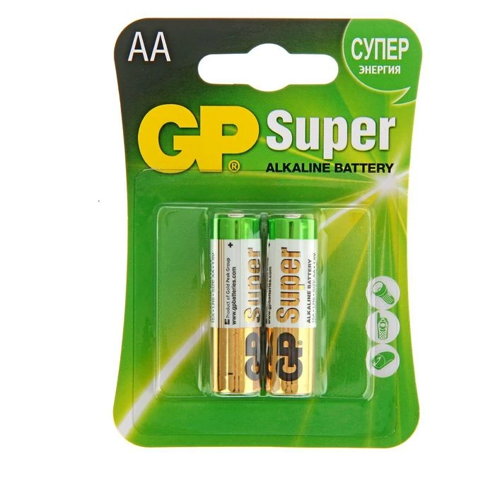 Батарейка алкалиновая GP Super AA LR6-2BL 1.5В блистер 2 шт. 470409 | Электроника