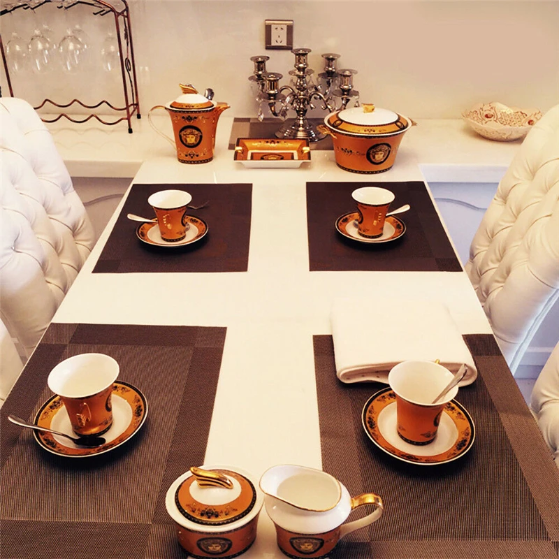 4 шт./партия ПВХ коврик для индивидуального стола Противоскользящий