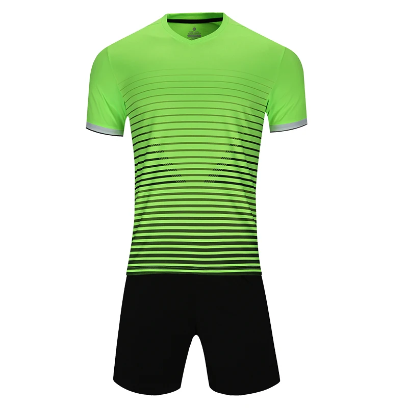 Мужская зеленая футбольная Джерси с коротким рукавом Футбольная форма для