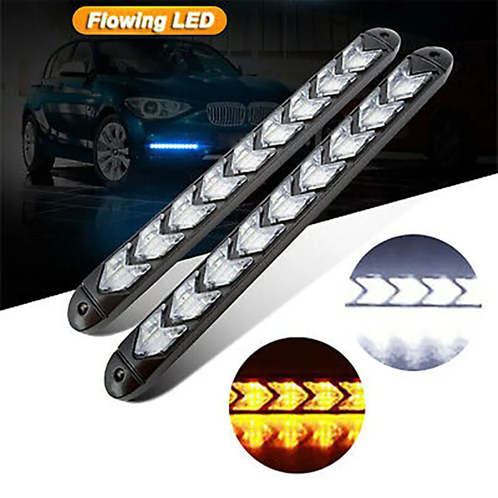 

SMD 3030 Car Lights Switchback Turn Signal 2x 3000k-6000k Amber/White LED