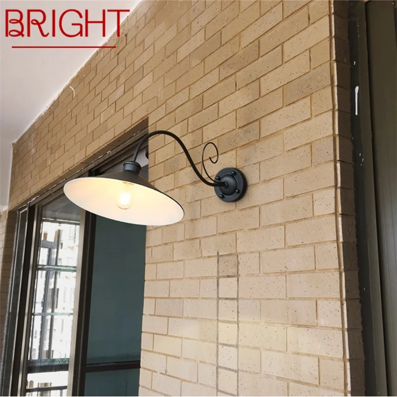 BRIGHT Wall Lamp Outdoor Classical Sconces Light Waterproof Horn Shape Home LED For Porch Villa