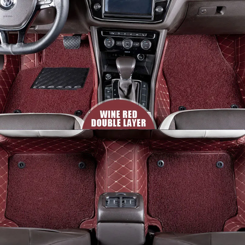 double wine red Кожаные автомобильные коврики на заказ для TOYOTA Avensis 2003- Автомобильный Ковер водонепроницаемые автомобильные аксессуары - Название цвета: double wine red