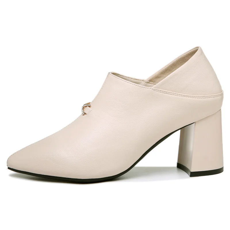 

Pointed Thick-Heeled Single Shoes, Set Foot Solid Color Shoes For Women, Women'S Platform Shoes