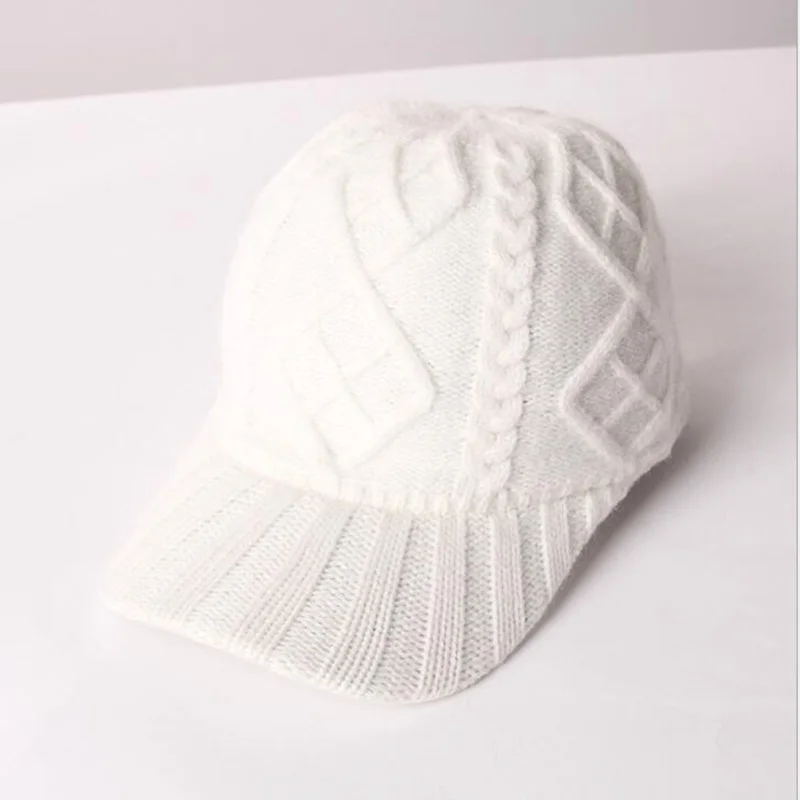 Новинка 2019 теплые вязаные зимние шапки Кепка для бейсбола твердая цвета мужчин и