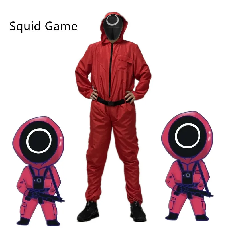 

Squid Game cosplay red jumpsuits Korean TV series Cosplay Halloween Carnival Funny Adult Cosplay Costume