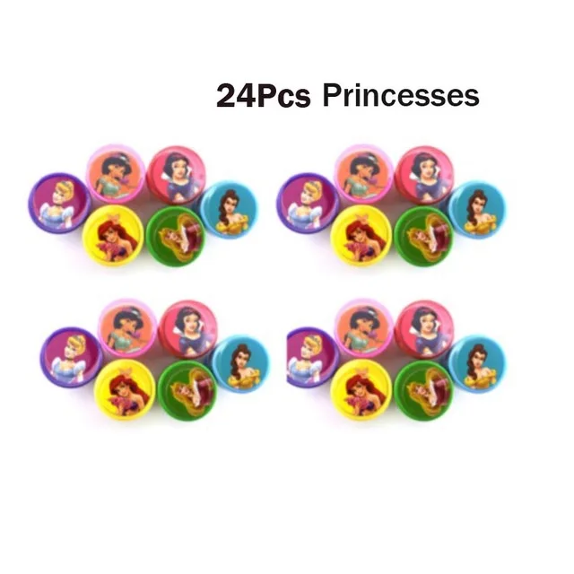 4 x 6Pcs Princes 24 шт самозаправляемые чернильные штампы, детские товары для вечеринок, подарки на день рождения, игрушки для мальчиков и девочек, Goody Bag, наполнители для пиньяты, рождественский подарок - Цвет: 4 x 6Pcs Princes