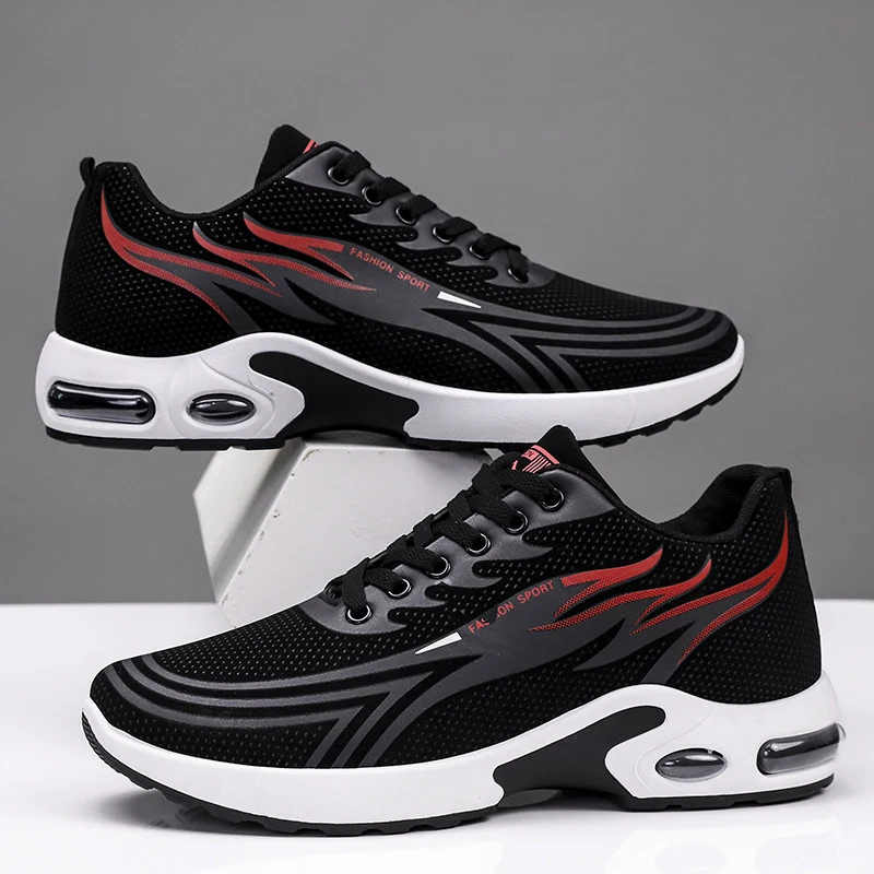 

2021 New Wearable Cushioning Air Cushion Shoes Men Light Jogging Shoes Athletics Training Sneakers Lace-up Men Casual Shoes кеды