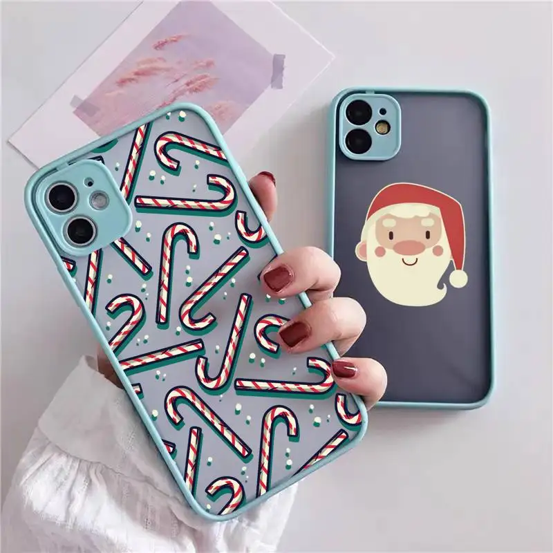 

Рождественский чехол для телефона iphone 13 12 11 xr xs x 7 8 pro max светло-голубой мягкий силиконовый прозрачный чехол из ТПУ
