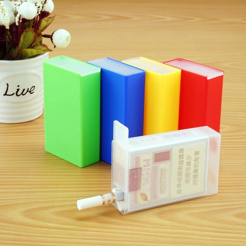 

Transparent Portable Plastic Cigarette Case Dispenser Tobacco Container Cigarettes Holder Storage Box Smoking Accessories