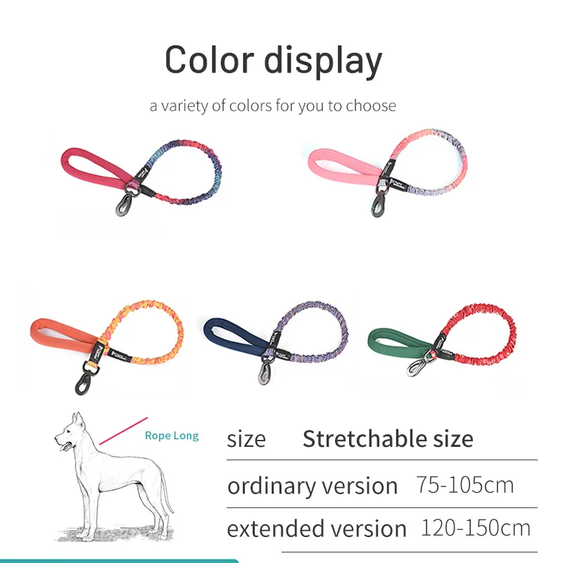 

Retractable Dog Leash Stylish High Stretchy Nylon No Tangle Pet Leashes Running Training Traction Rope for Medium Large Dogs Cat
