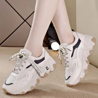 2021 ladies new lace up sneakers white vulcanized shoes casual fashion shoes comfortable platform shoes wedges shoes for women