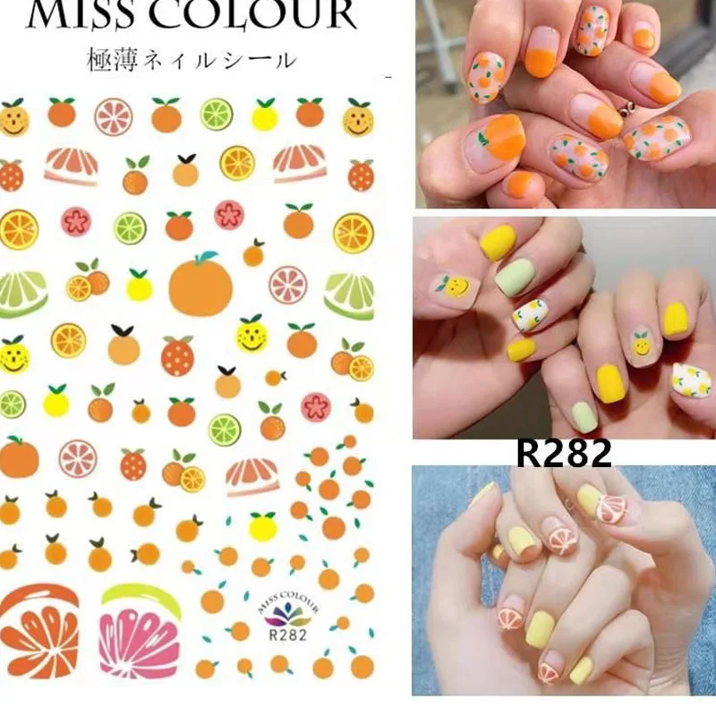 1Sheet Nail Art Sticker Avocado/Blooming/Lemon Pattern Water Transfer 3d Nail Sticker Decals Slider DIY Nail Art Decorations#452